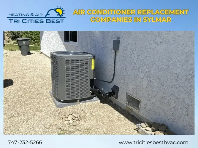 Outdoor air conditioner with R-454B refrigerant installed beside a residential home